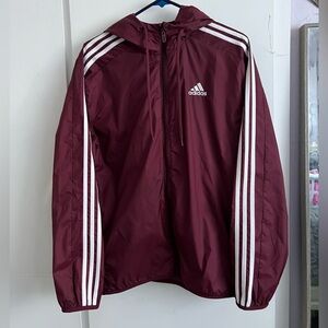 Adidas Men's Burgundy Windbreaker Jacket